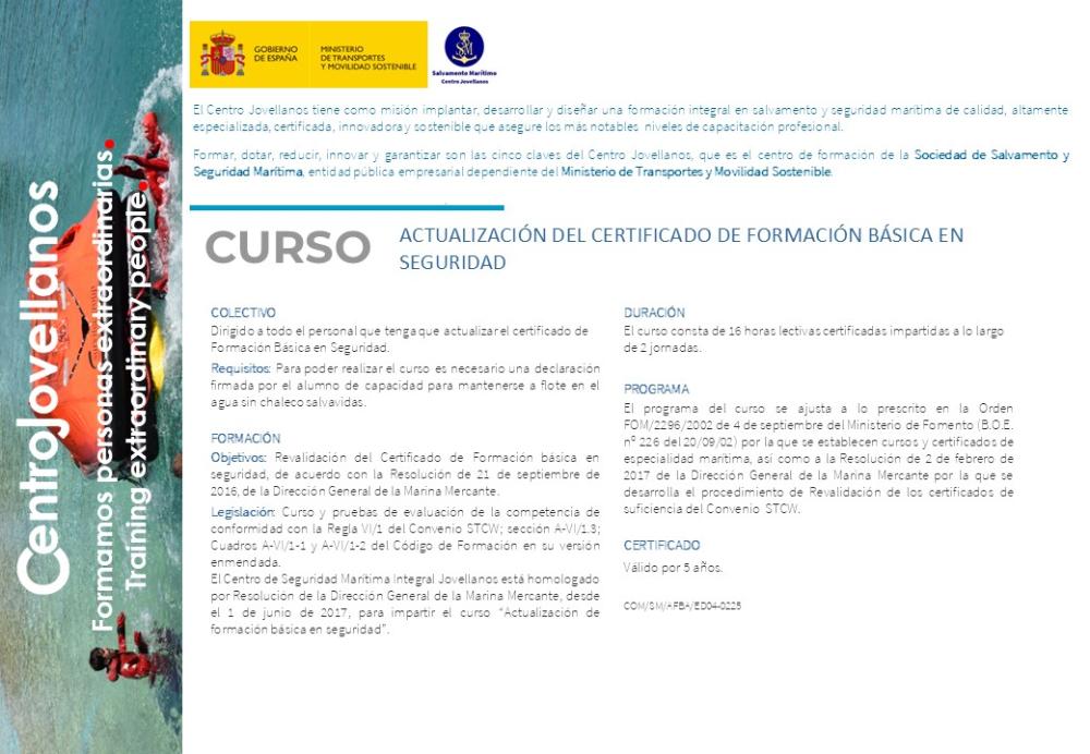 Imagen Actualización del certificado de formación básica en seguridad