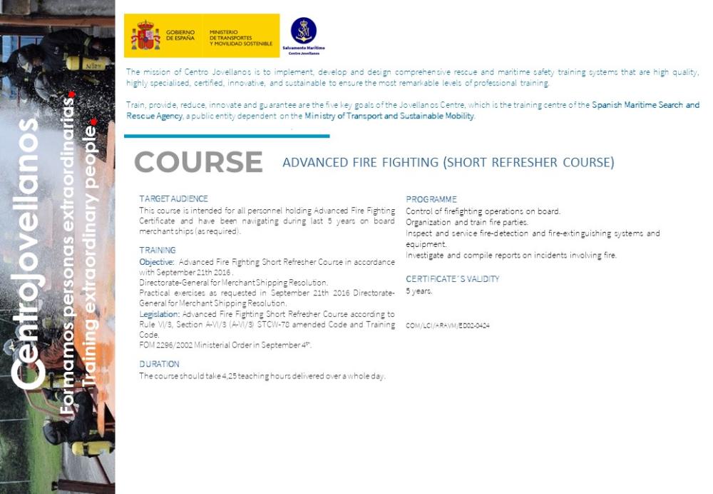 Imagen Advanced fire fighting (short refresher course)