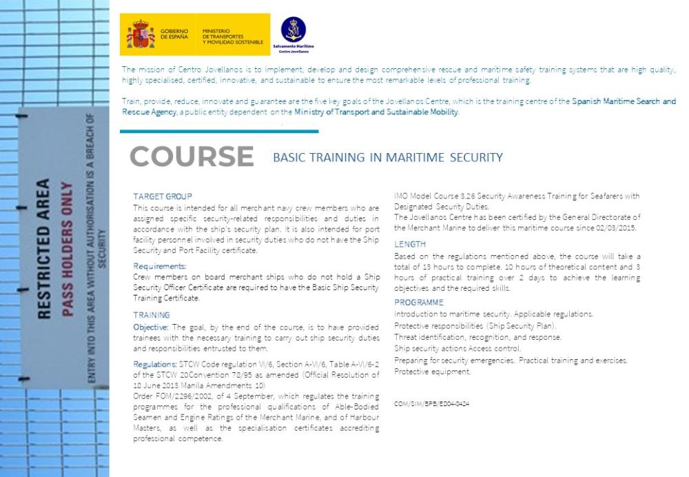 Imagen Basic training in maritime security