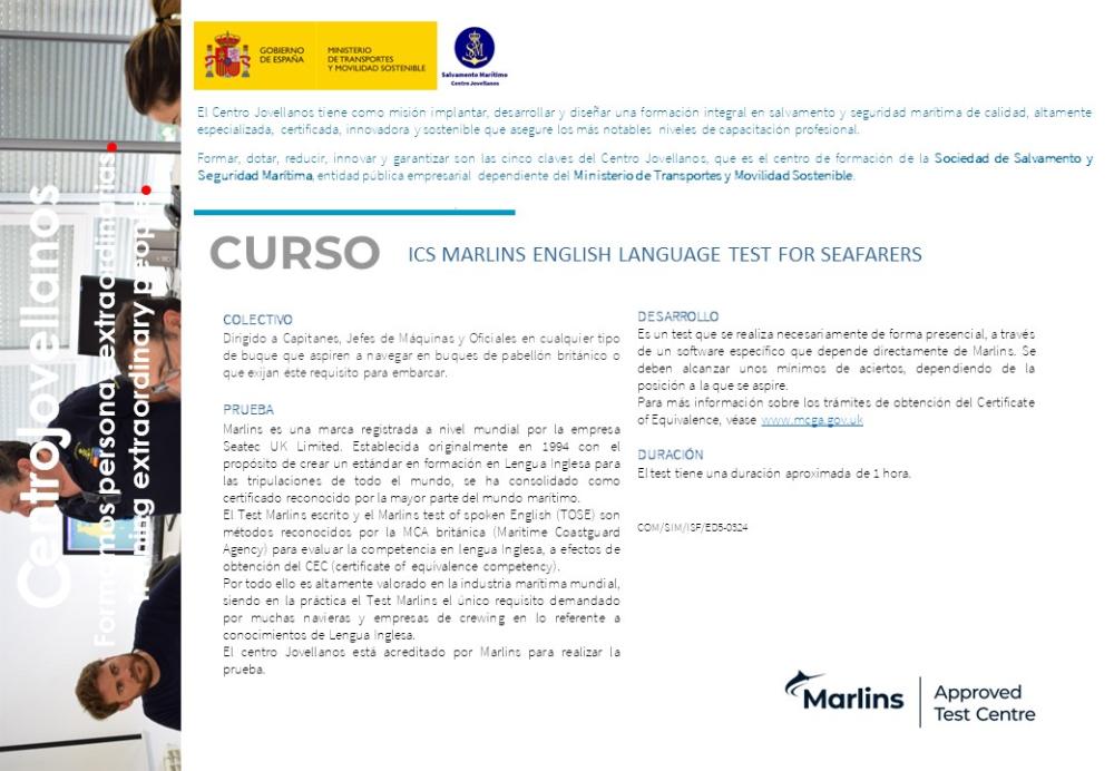 Imagen ICS Marlins english language test for seafarers