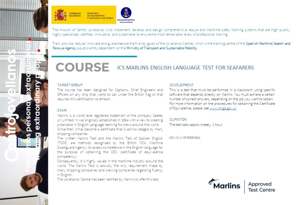 Imagen ICS Marlins english language test for seafarers