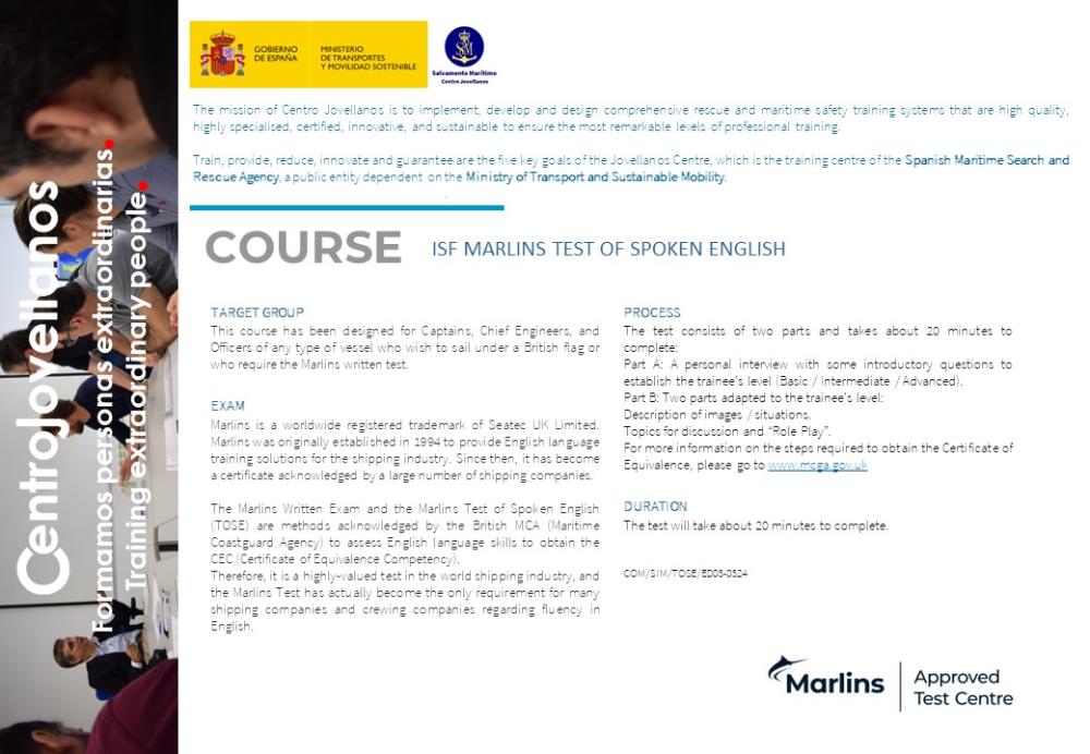 Imagen ISF Marlins test of spoken english